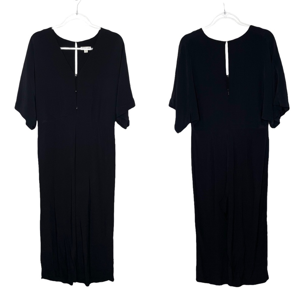 Whistles | Fernanda Button Wide Leg Jumpsuit in Black US10/UK14